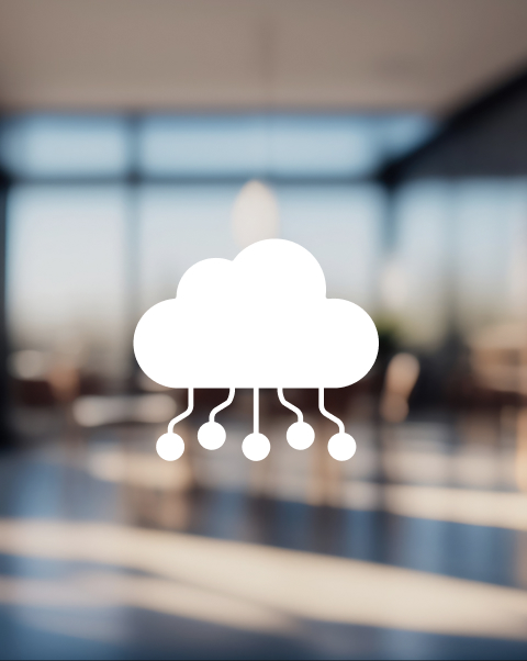 Cloud with connections icon