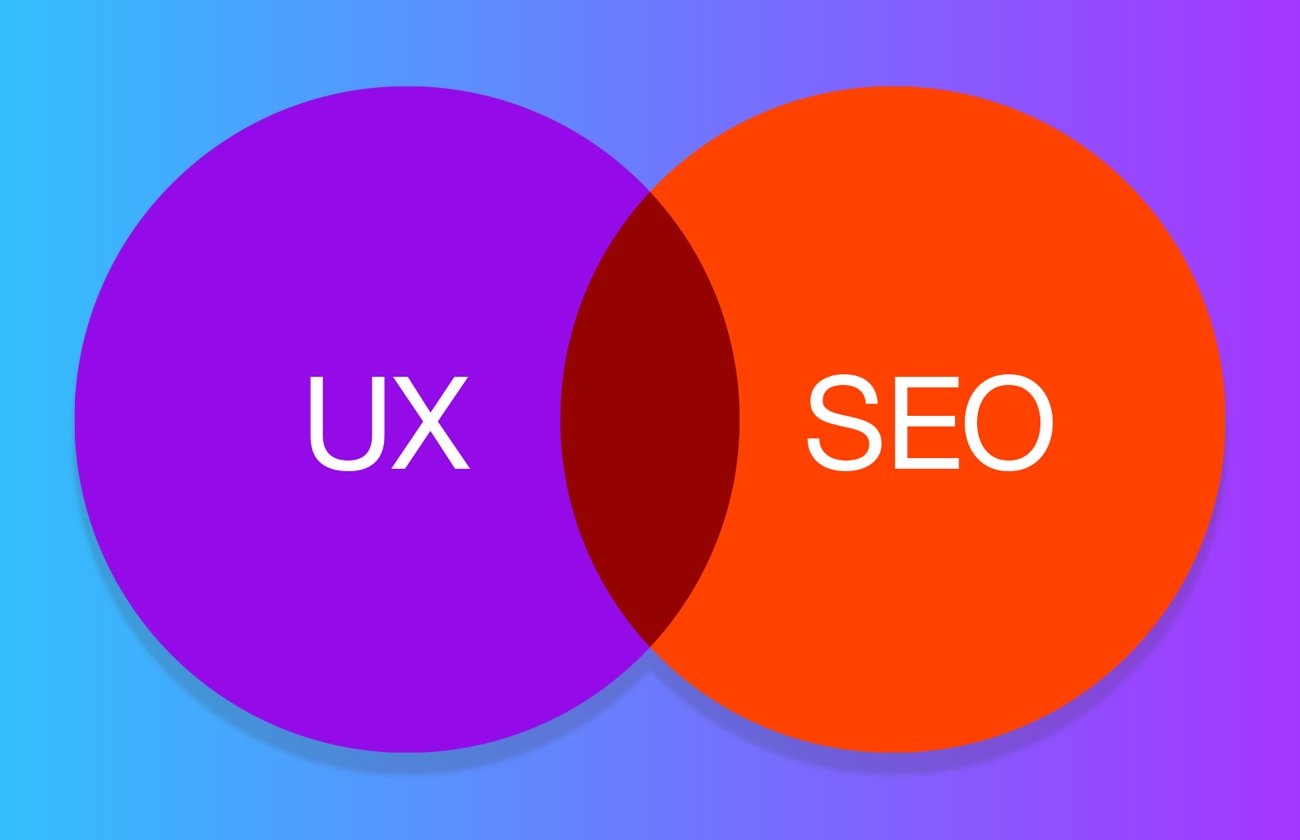 A venn diagram of UX and SEO overlapping