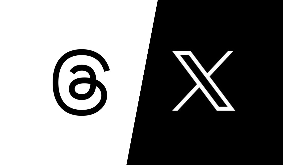 Threads and X (formally Twitter) Logos