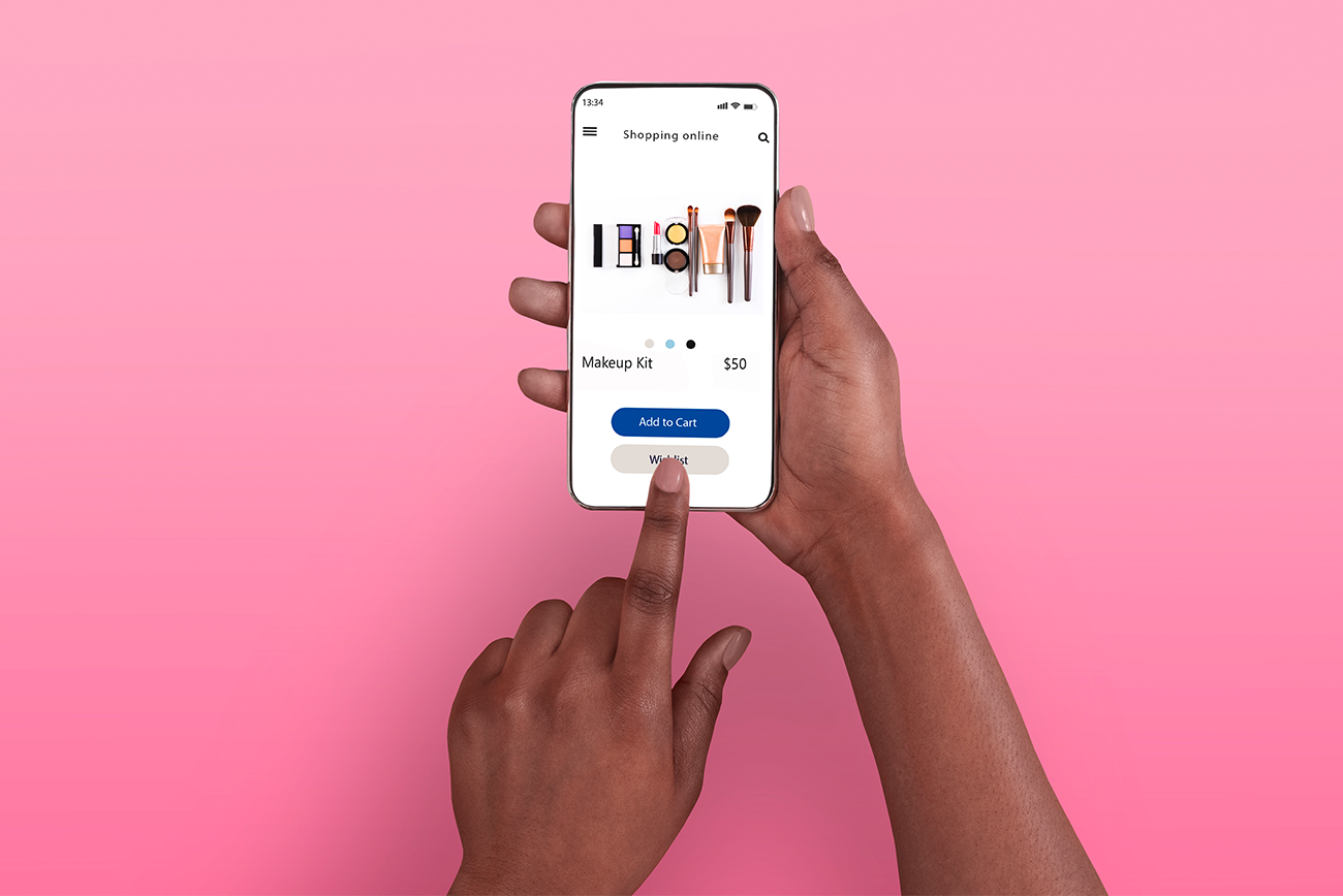 Shopper on a retail app product page, where retail media networks reach buyers
