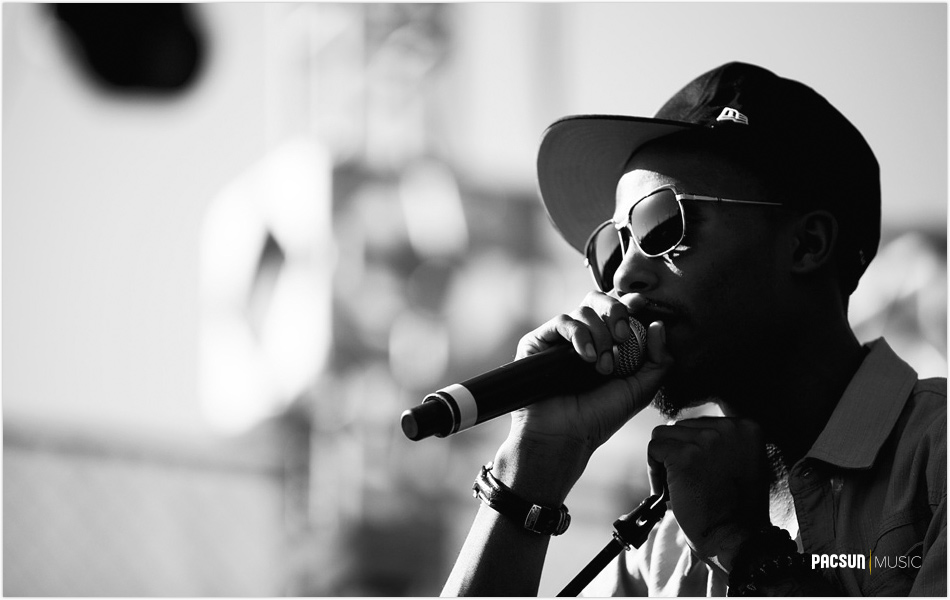 An artist singing at a concert