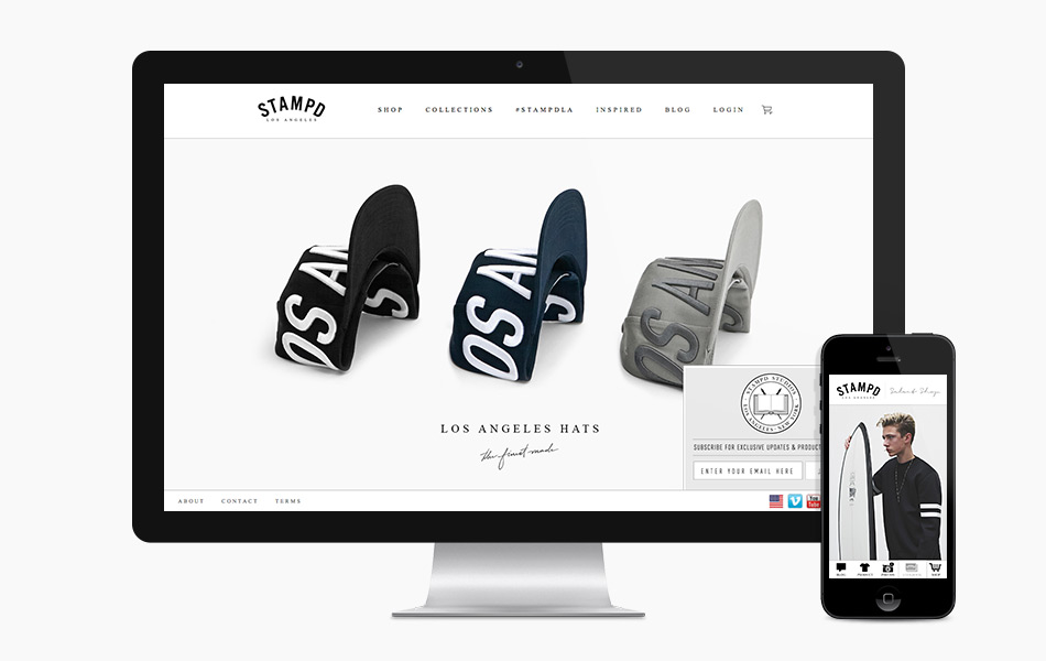 Stamp'd Hats website design portfolio