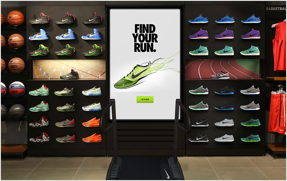 Nike retail shoe wall