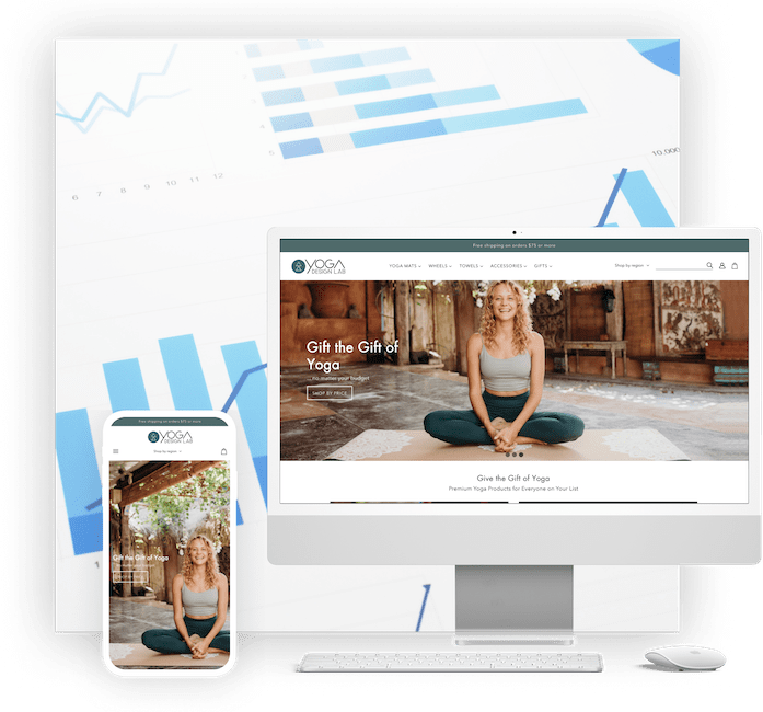 Example of Yoga website online sales growth
