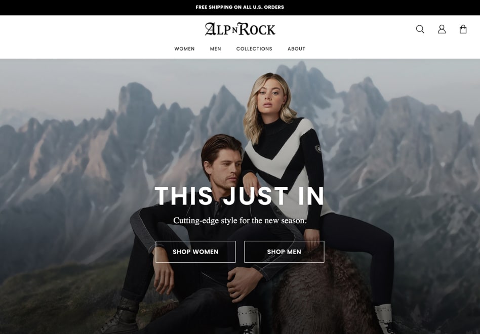 Alp n Rock website desktop design