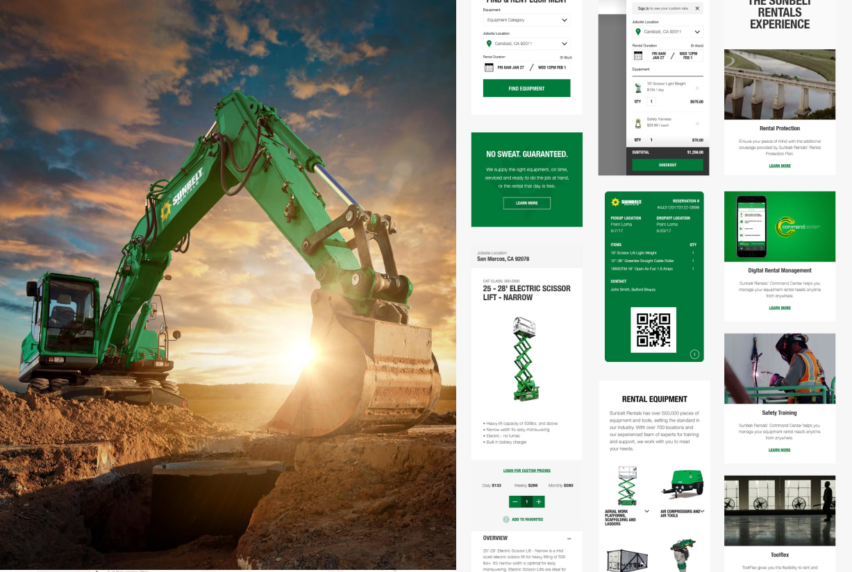 Desktop and mobile designs for Sunbelt website